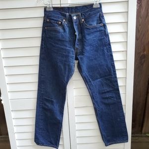 Levi's 501 high rise button fly straight leg jeans